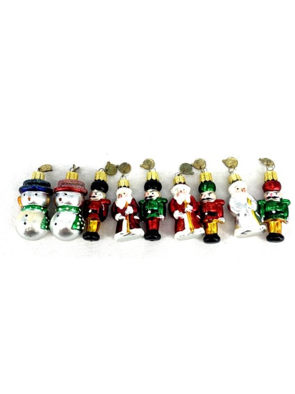 KSA Mini Glass Christmas Ornaments Santa 2" Kurt Adler Lot of 9